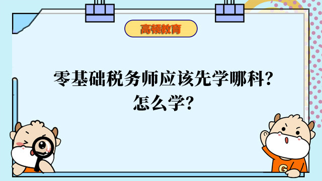 零基础税务师应该先学哪科？怎么学？