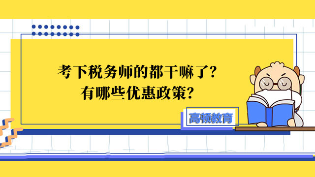 考下税务师的都干嘛了？有哪些优惠政策？