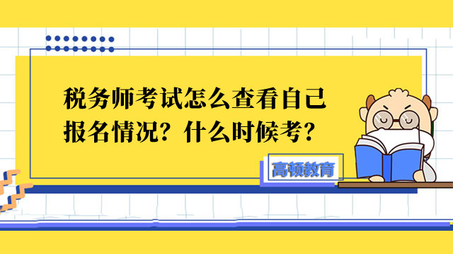 税务师考试怎么查看自己报名情况？什么时候考？